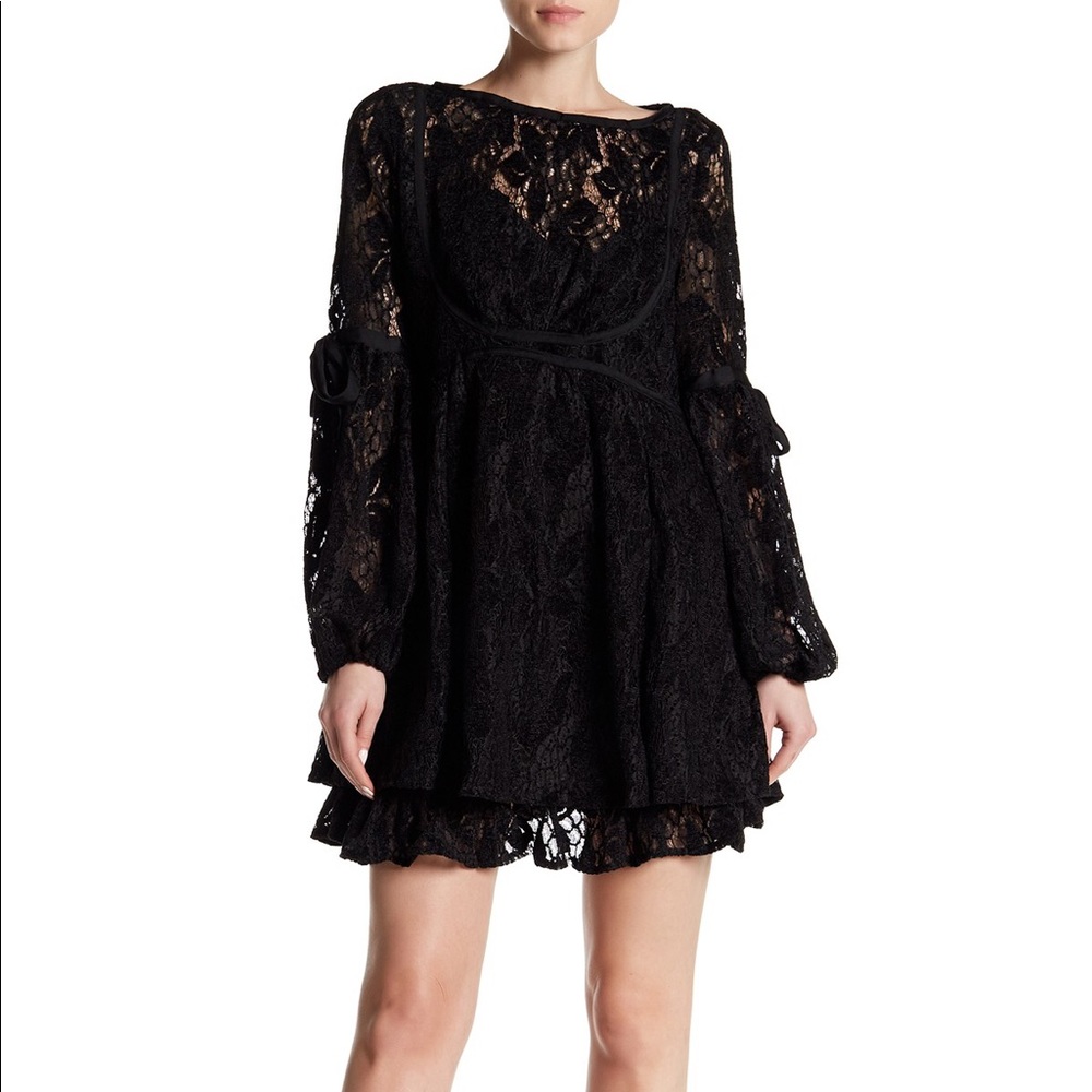Free People crochet lace mini dress